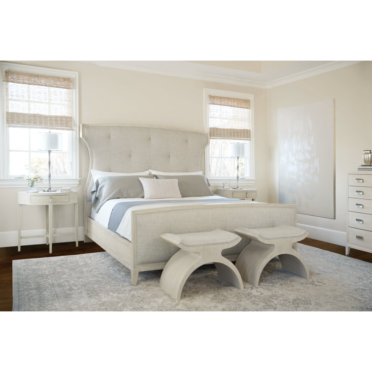 East Hampton Gray Upholstered Polyester Bedroom Bench
