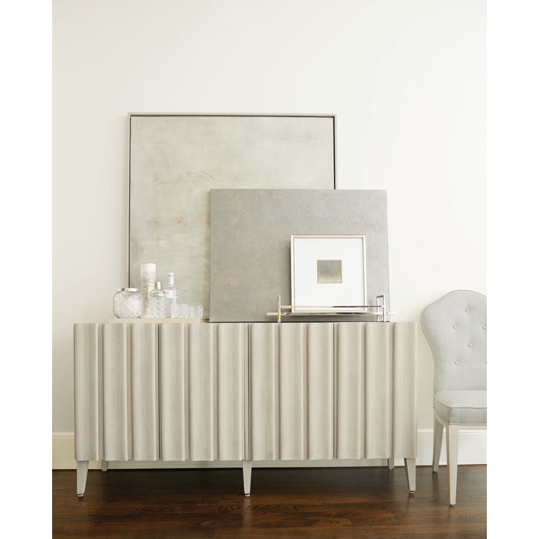 Cream and Brown 68'' Transitional Sideboard with Cabinet
