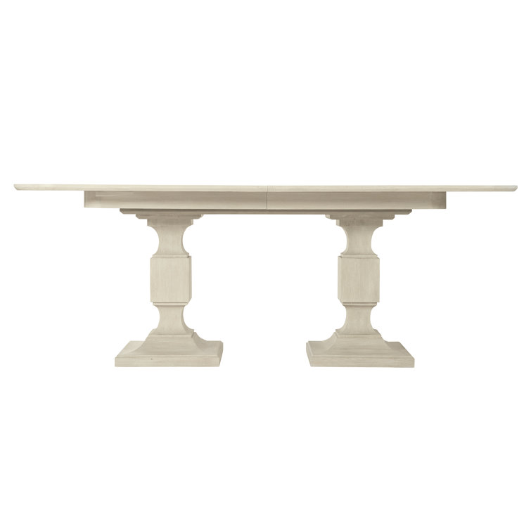Beige Wood Extendable Rectangular Dining Table