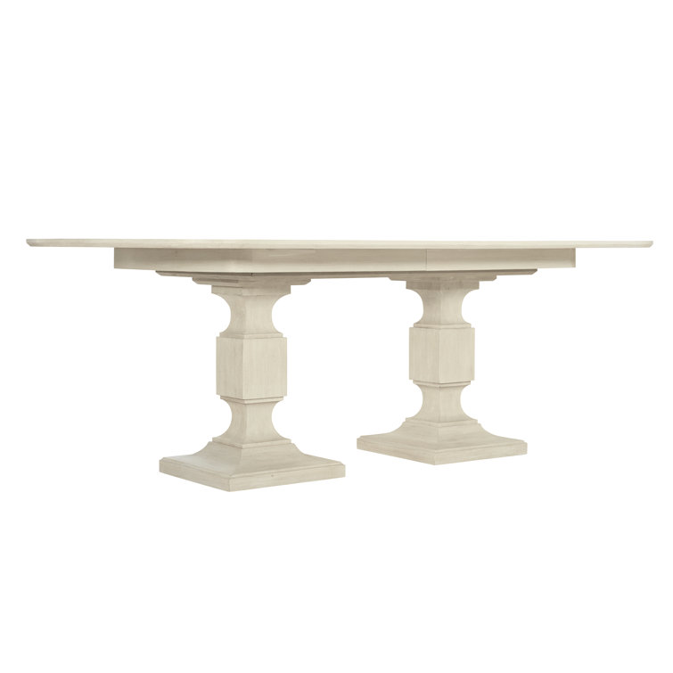 Beige Wood Extendable Rectangular Dining Table