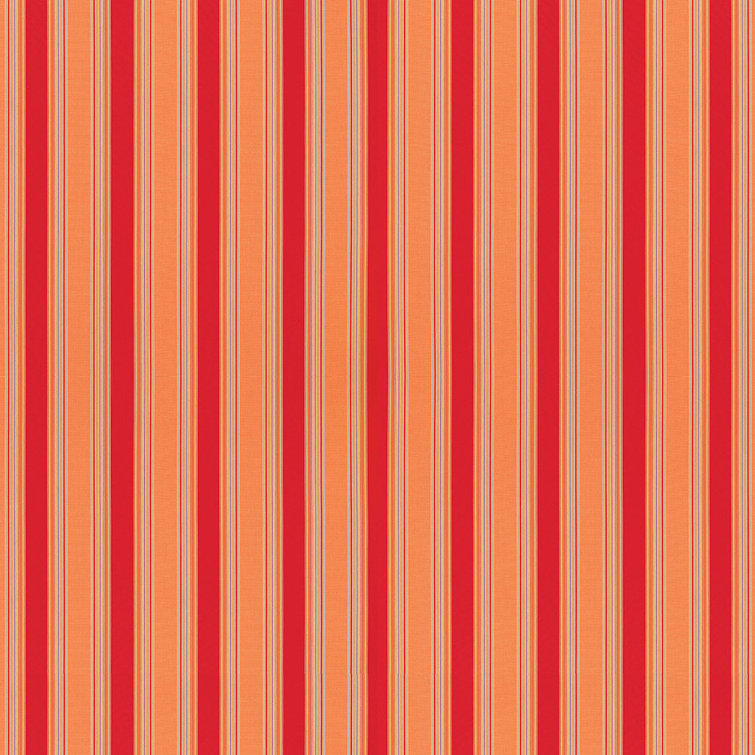 Salsa Red and Orange Striped Outdoor Sunbrella Fabric