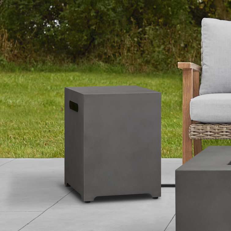 Aegean 20" Dark Gray Powder-Coated Steel Propane Tank Cover