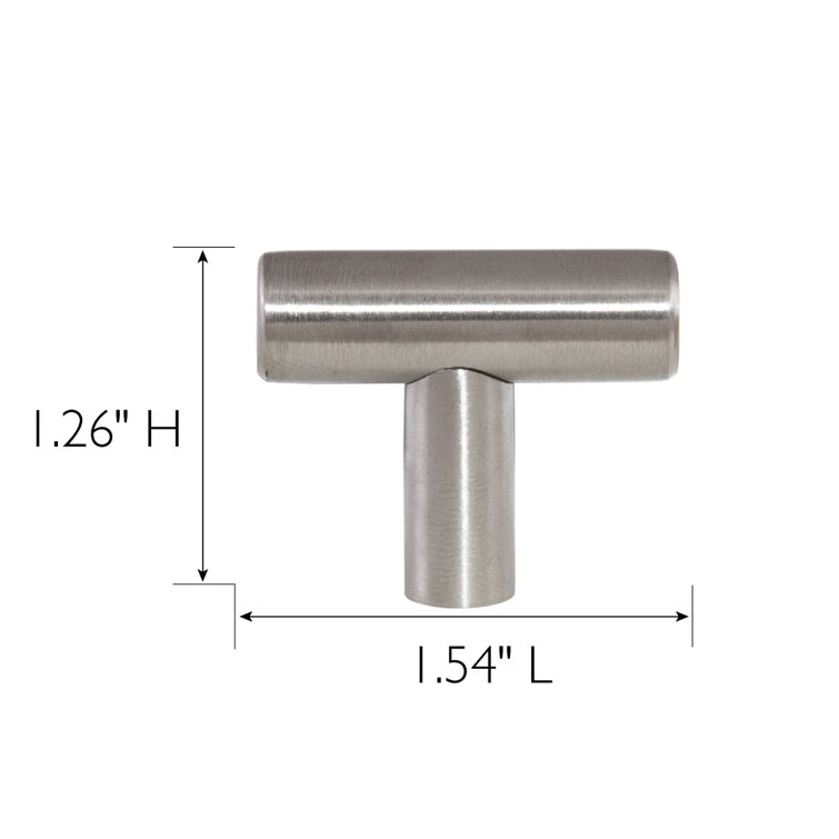 Stainless Steel T-Handle Cabinet Knob with Mounting Hardware