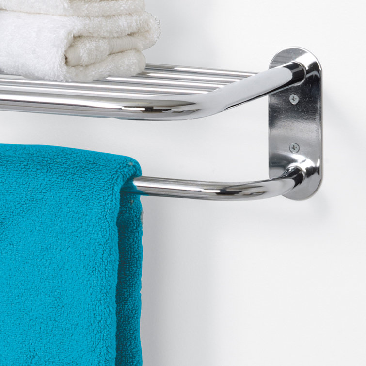 Zenith Chrome Wall Mounted Hotel Style Towel Shelf