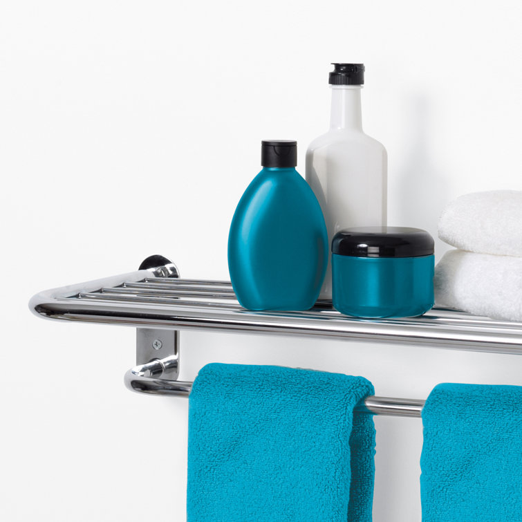 Zenith Chrome Wall Mounted Hotel Style Towel Shelf