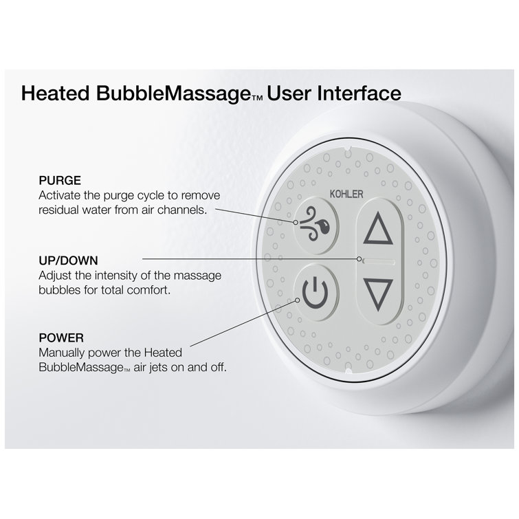 Archer 60" White Acrylic Heated Bubblemassage Air Bath