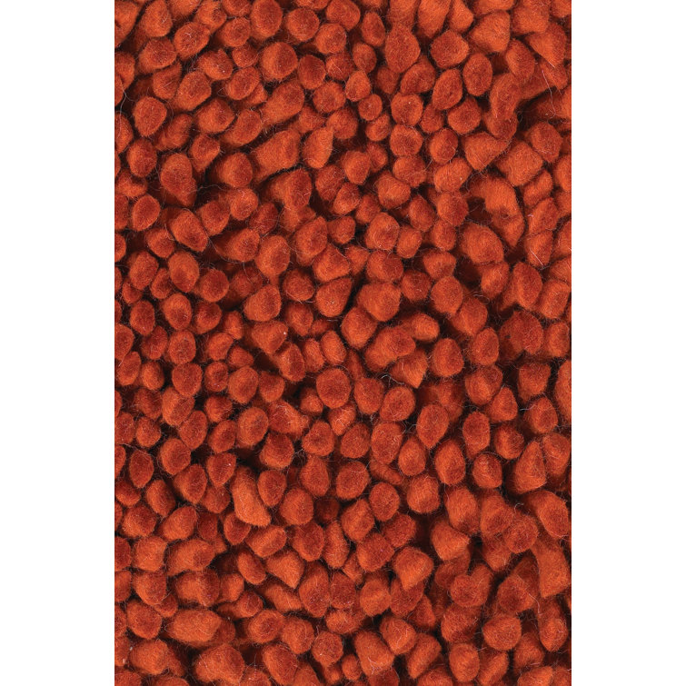 Luxurious Crimson Shag 5' x 7' Handwoven Wool & Viscose Rug