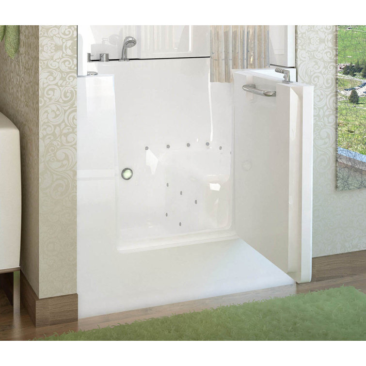 Mesa 39.75'' x 30.5'' White Acrylic Walk-In Air Bathtub