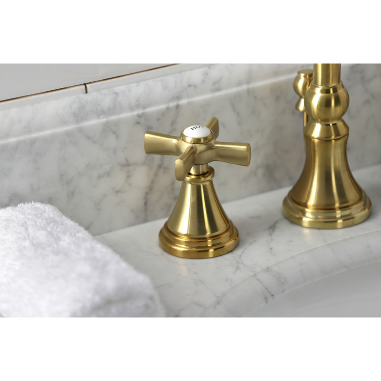 Elegant Millennium Brushed Brass Widespread Bathroom Faucet