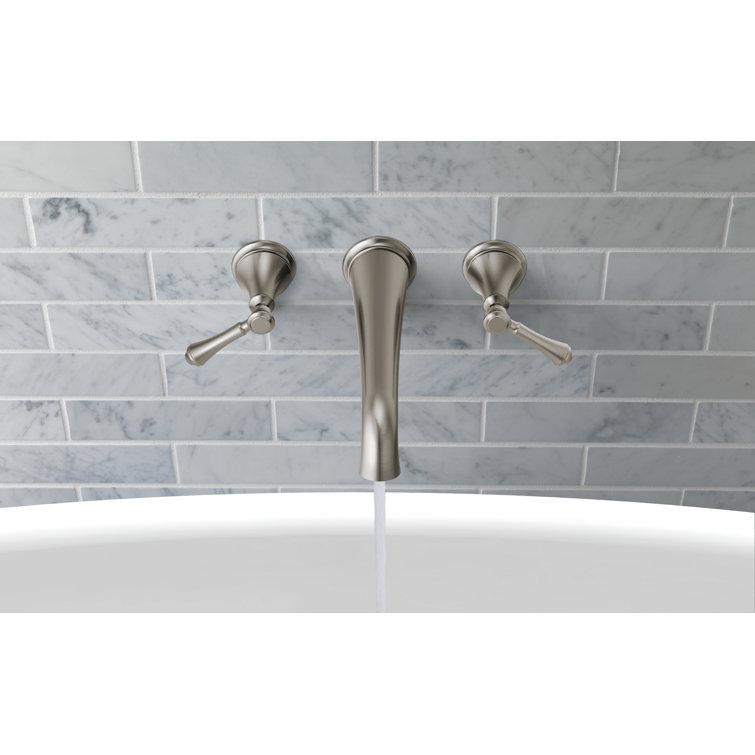 Stainless Steel Wall Mounted Double Handle Tub Faucet