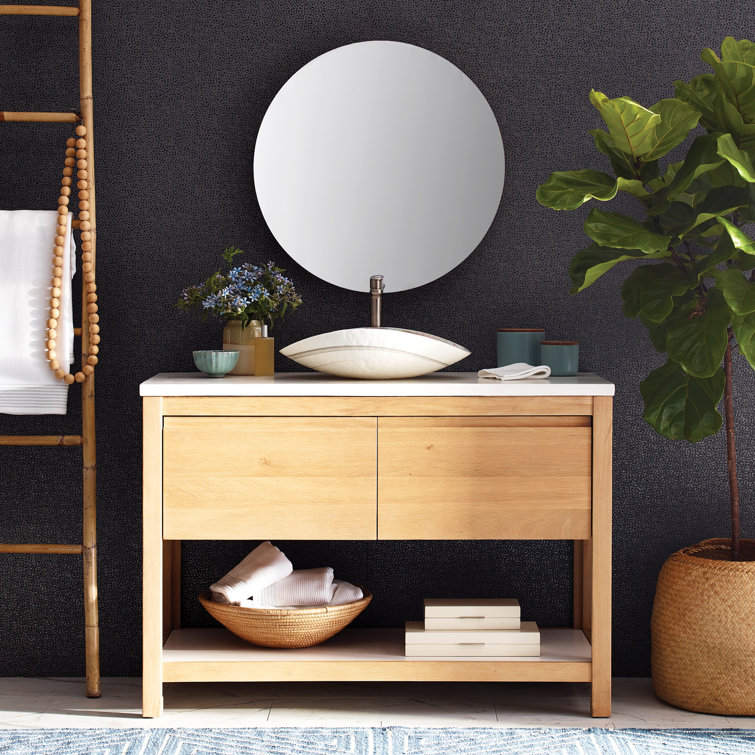 Solace 48" Sunrise Oak Single Bathroom Vanity with Pearl Shelf