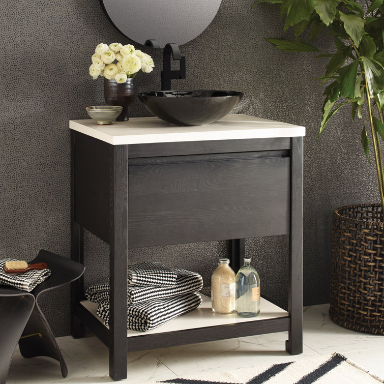 Midnight Oak 30" Single Freestanding Bathroom Vanity Base