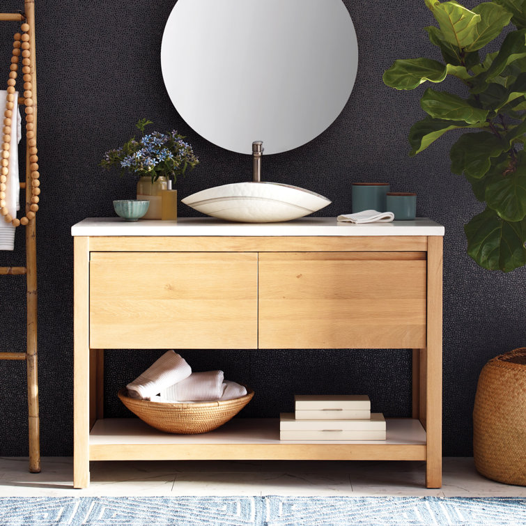 Solace 48" Sunrise Oak Single Bathroom Vanity with Pearl Shelf