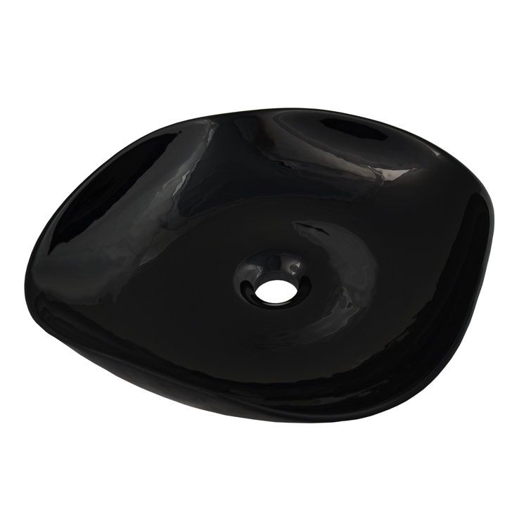 Black Hand Spun Murano Glass Vessel Sink