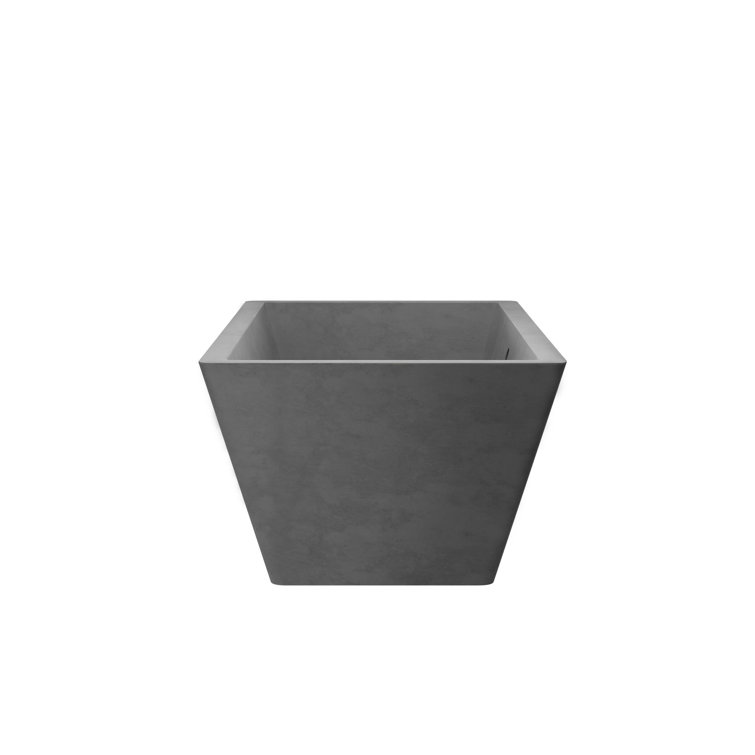 NativeStone 66" Slate Freestanding Concrete Soaking Bathtub