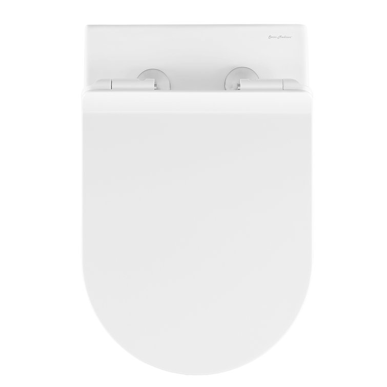 White Wall-Mounted Dual Flush Elongated Toilet