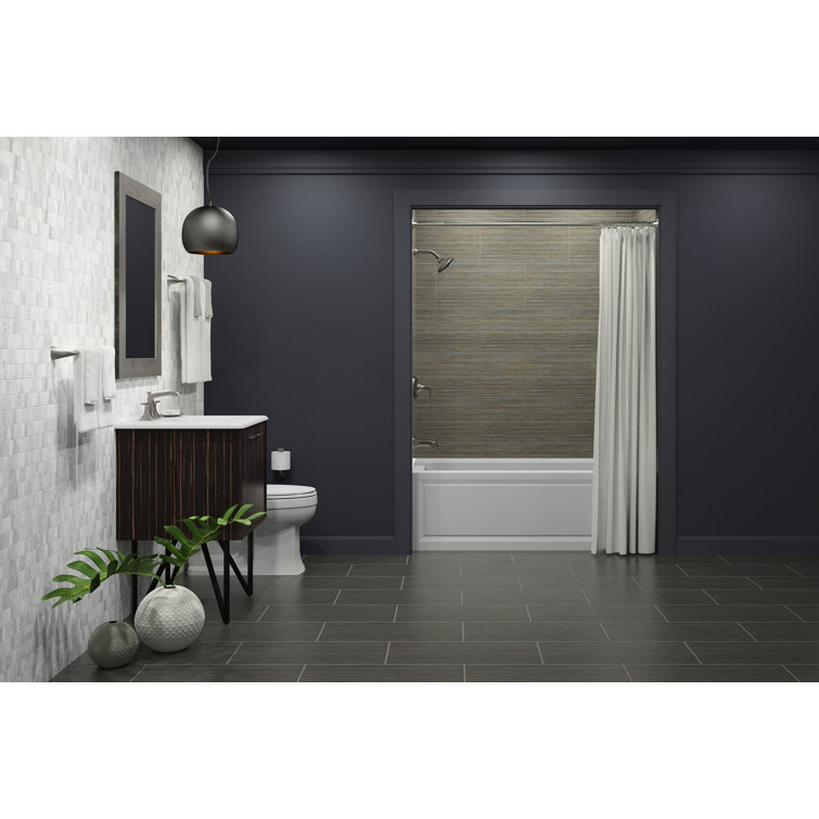 Archer 60" White Acrylic Alcove Bathtub with Left Drain