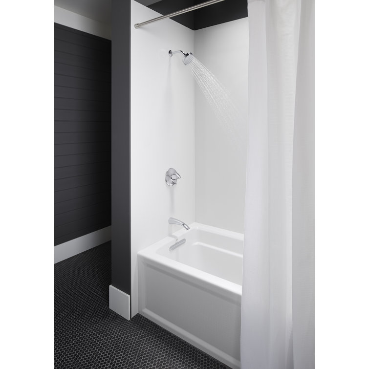 Archer 60" White Acrylic Alcove Soaking Tub with Lumbar Support