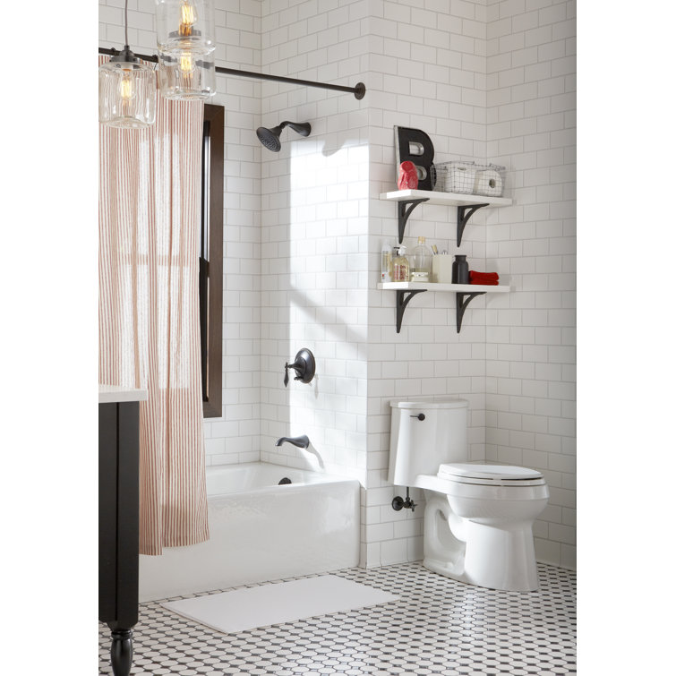 White Cast Iron Alcove Bathtub with Right Drain