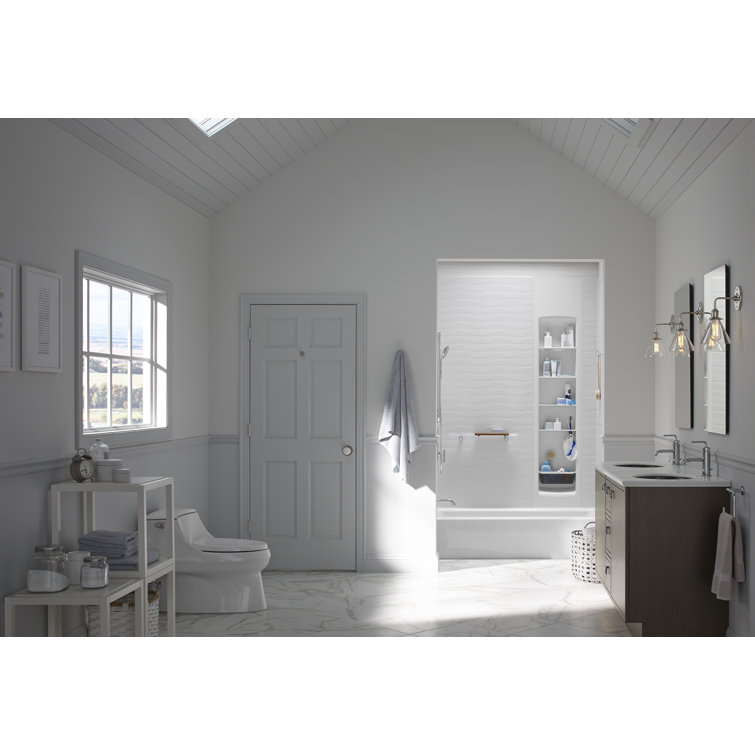 Bellwether White Cast Iron Alcove Soaking Bathtub