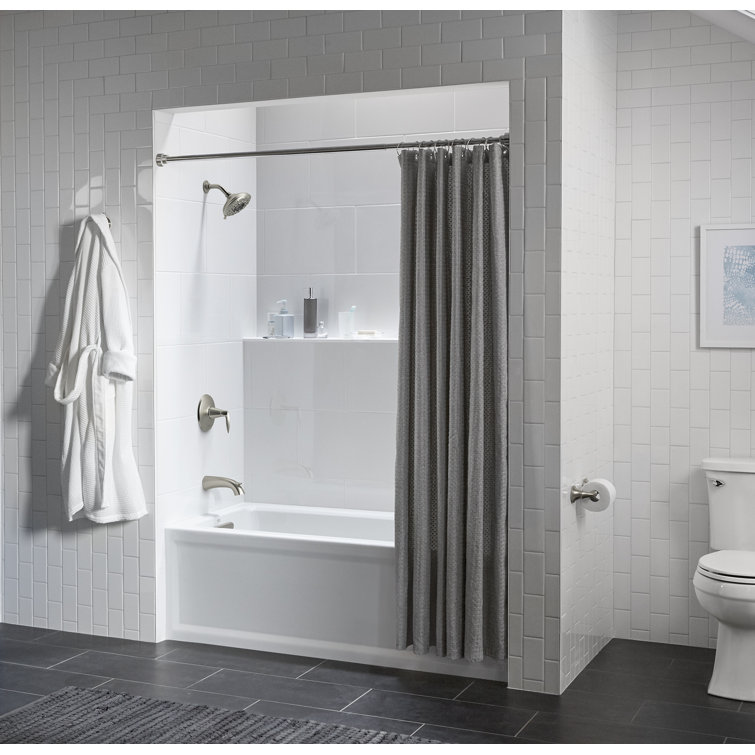 Archer 60" White Acrylic Alcove Bathtub with Left Drain