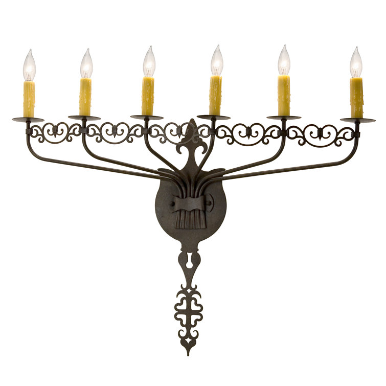 Chestnut Iron 6-Light Candle Wall Sconce