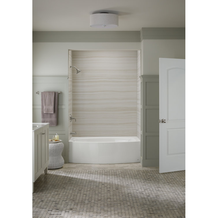 Expanse 60" White Acrylic Alcove Soaking Bathtub