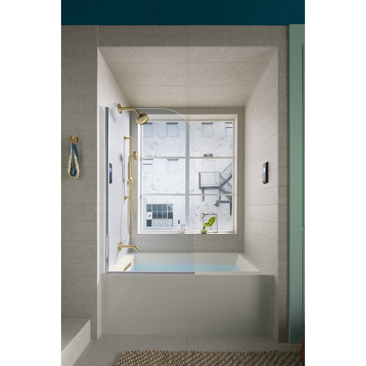 White Acrylic 60" x 30" Alcove Soaking Bathtub
