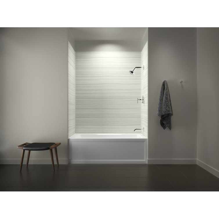 Archer 60" White Acrylic Alcove Soaking Tub with Lumbar Support