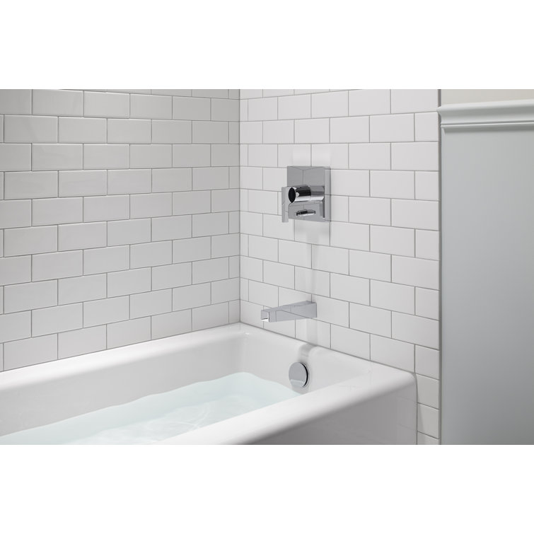 Bellwether White Cast Iron Alcove Soaking Bathtub