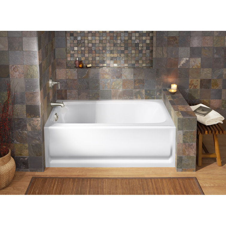 Bancroft 60" White Acrylic Alcove Bath with Apron