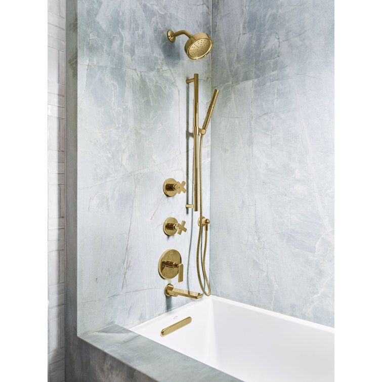 Vibrant French Gold Brass Slotted Overflow Bath Drain