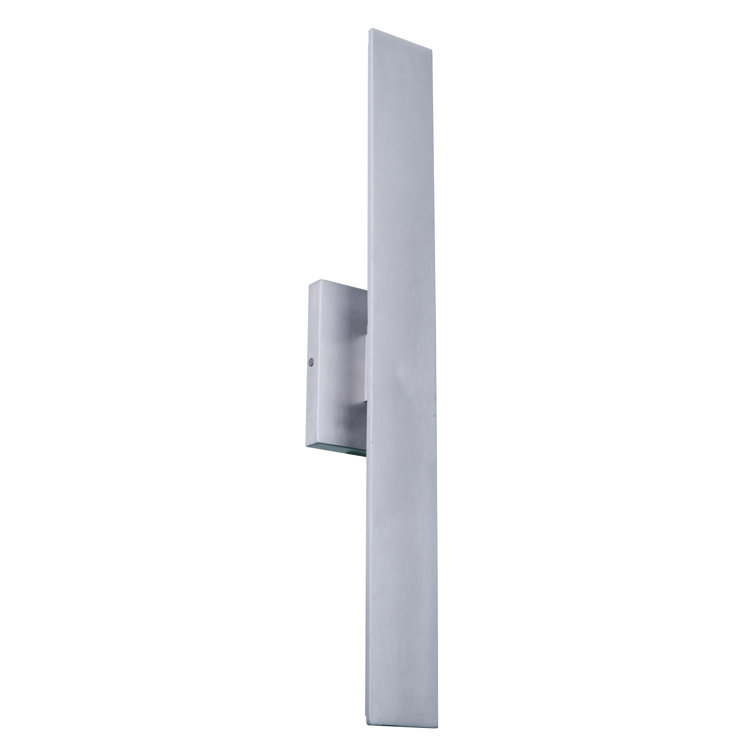 Rens Brushed Aluminum Small LED Wall Lantern, Dimmable