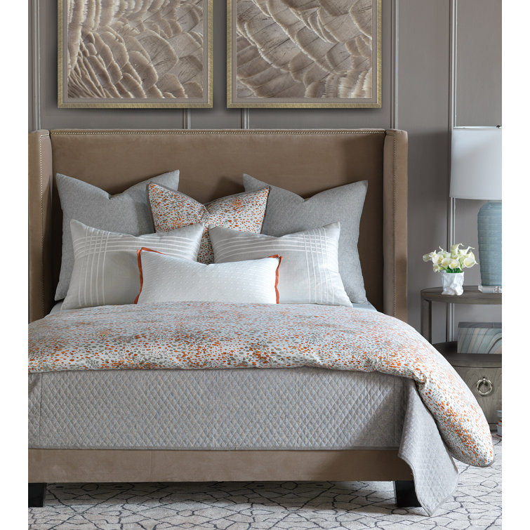 King Gray Linen Blend Pillow Sham with Zipper Closure
