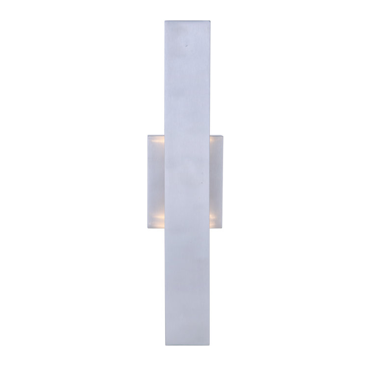 Brushed Aluminum Modern LED Wall Sconce Lantern