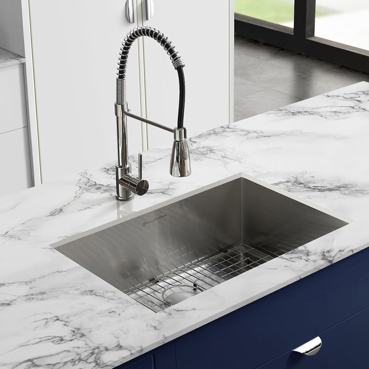 Tourner 26 x 18 Brushed Stainless Steel Single Basin Undermount Kitchen Sink