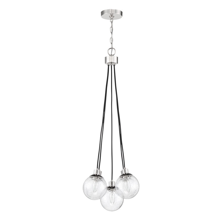 Que 5-Light Chrome Globe Pendant with Clear Glass Shades