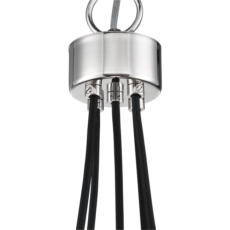 Que 5-Light Chrome Globe Pendant with Clear Glass Shades