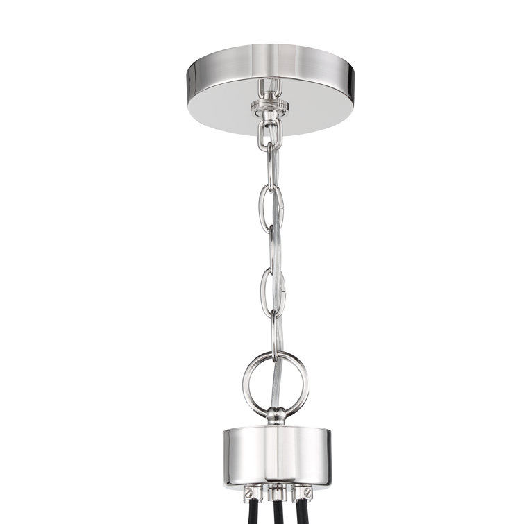Que 5-Light Chrome Globe Pendant with Clear Glass Shades
