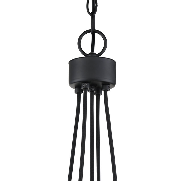 Flat Black Globe Cluster Pendant Light with Clear Glass Shades