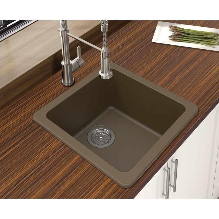 Mocha Brown Granite Quartz Single Bowl Kitchen Sink