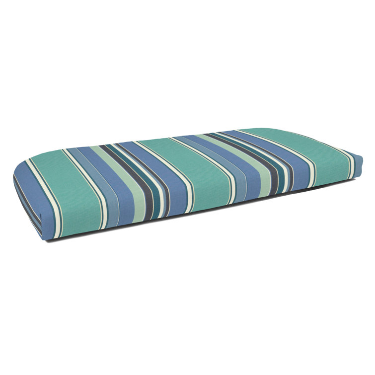 Dolce Oasis Striped Sunbrella Outdoor Settee Bench Cushion