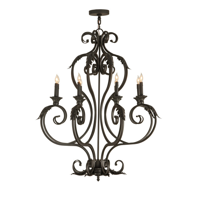 Oil Rubbed Bronze and Crystal 8-Light Candle Chandelier