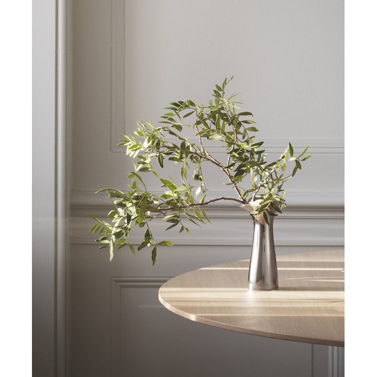 Abstract Silver Stainless Steel Table Vase
