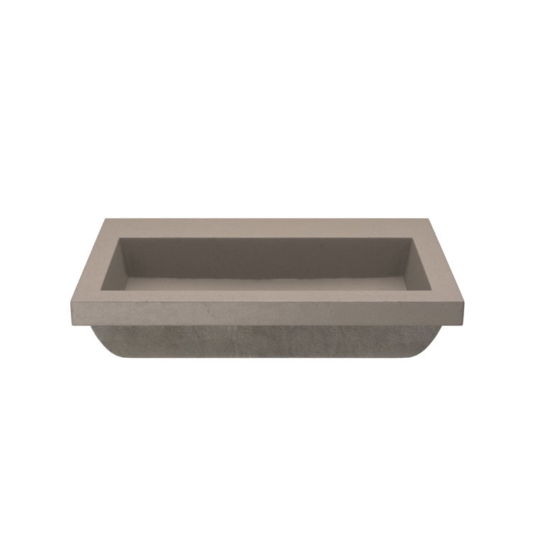 Earth Concrete Rectangular Drop-In Bathroom Sink, 30"
