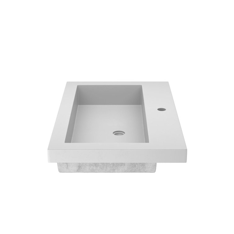 Pearl Modern Farmhouse Trough 30" Concrete Bathroom Sink
