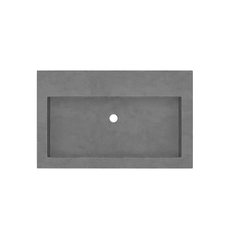 Slate Concrete Rectangular Drop-In Bathroom Sink