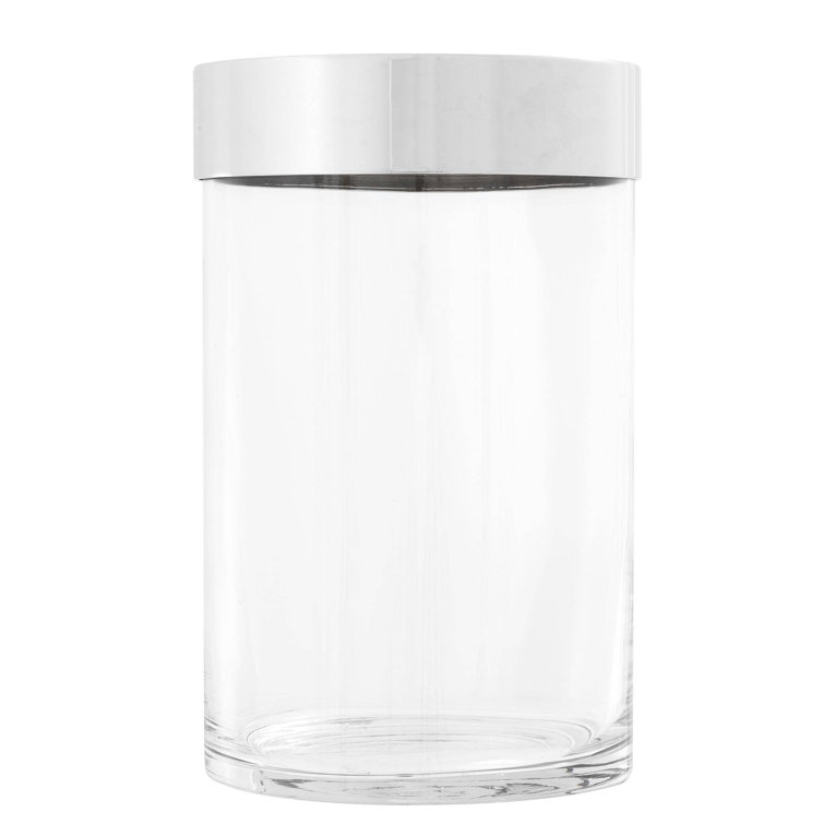 Clear Glass and Silver Tabletop Hurricane Candle Holder