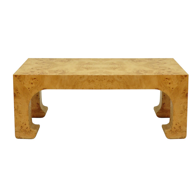 Nicola 48" Brown Burl Wood Rectangular Coffee Table
