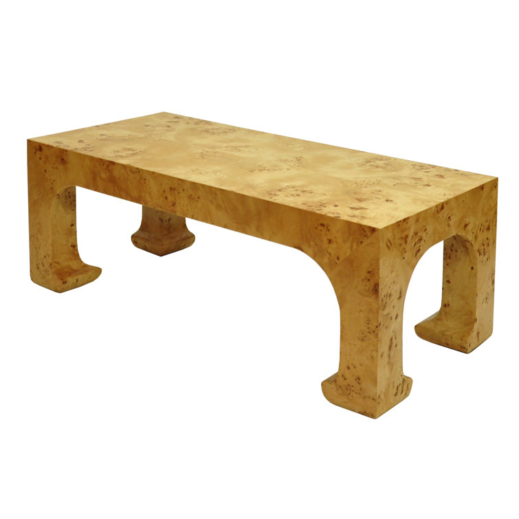 Nicola 48" Brown Burl Wood Rectangular Coffee Table